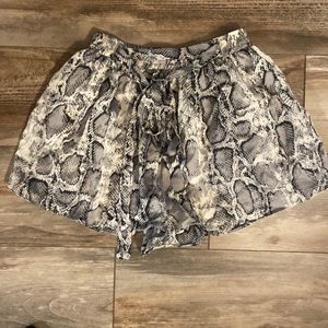 Snake Skin Print Silky Shorts